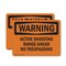 Signmission Active Shooting Range Ahead No Trespassing OSHA Warning Sign, Vinyl Decal, 14in W x 10in L, 2PK OS-2PACK-WS-D-1014-L-11969 - alternate 1